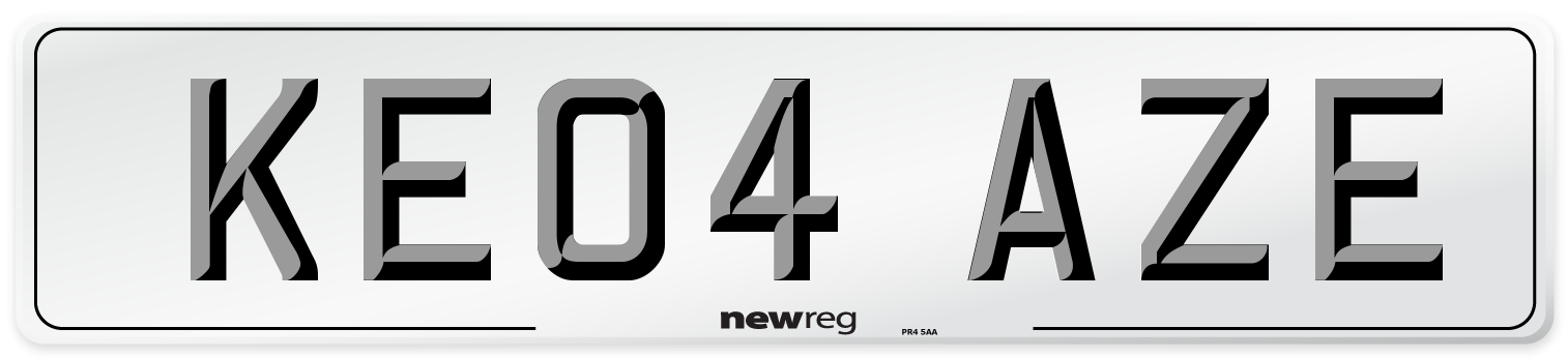KE04 AZE Number Plate from New Reg